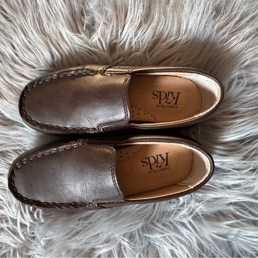 NORDSTROM KIDS Boys Dressy Leather Shoes - Brown Loafers size 10M